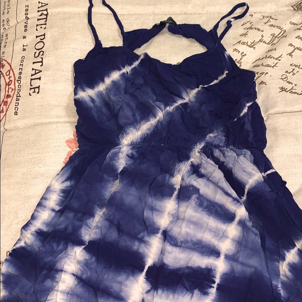Blue Tie Dye Cutout Dress 💙🤍💙🤍